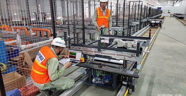  các kỹ sư Daifuku sẽ nhanh chống thực hiện đối ứng tại công trường